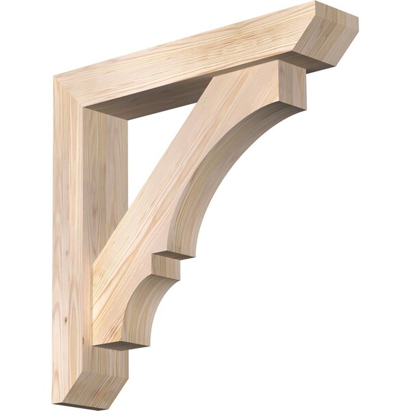 Ekena Millwork Balboa Slat Smooth Bracket w/ Offset Brace, Douglas Fir, 5 1/2"W x 28"D x 28"H BKT0604X28X28BOA06SDF - main